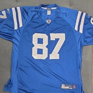 Blue Colts Jersey with White Number 87
